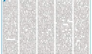 “LA JUSTICIA ORDENO PAGAR LA INDEMNIZACION AL ABOGADO JORGE LUIS HATRICK"