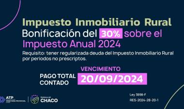 ATP INFORMA VENCIMIENTO DEL IMPUESTO INMOBILIARIO RURAL