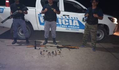 SECUESTRAN ARMAS DE FUEGO Y ANIMALES FAENADOS