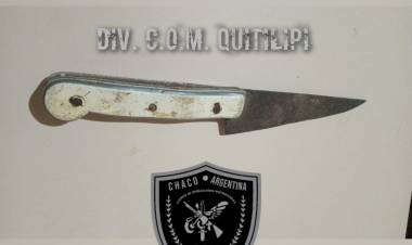 PROMOVIAN DESORDEN EN LA VIA PÚBLICA CON UN ARMA BLANCA