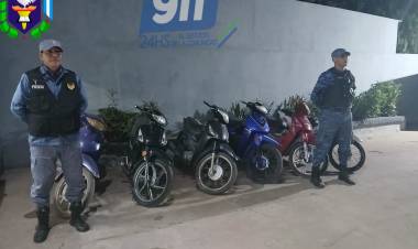 GENERAL SAN MARTÍN: SECUESTRAN NUEVE MOTOS Y DETIENEN A DOS JÓVENES