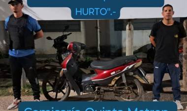 RESITUYEN UNA MOTO Y RECUPERAN UNA BICICLETA SUSTRAIDA DIAS ATRÁS