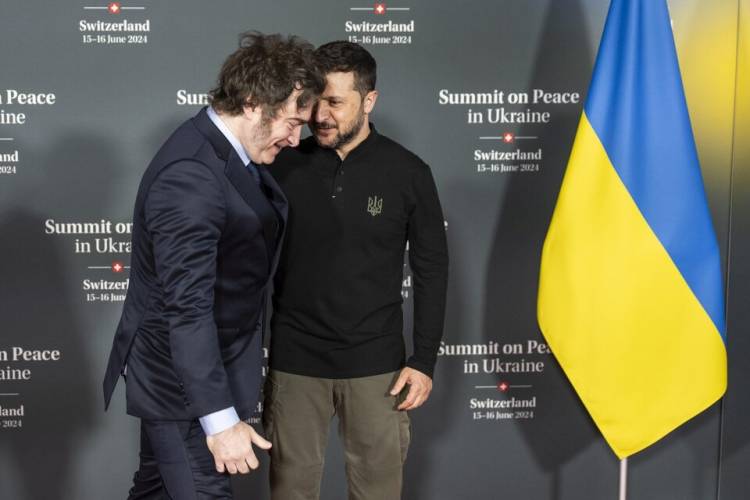 CUMBRE POR LA PAZ: FUERTE RESPALDO DE JAVIER MILEI A UCRANIA Y ENOJO DE LA DIPLOMACIA RUSA