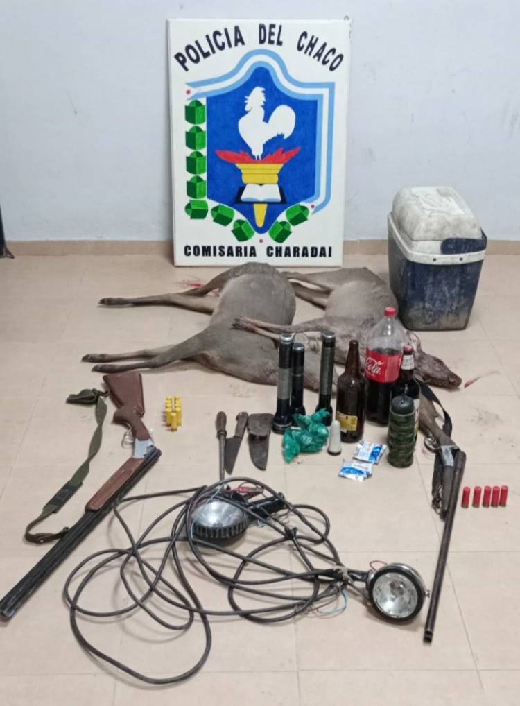 CAZADORES DEMORADOS CON DOS GUAZUNCHO SIN VIDA