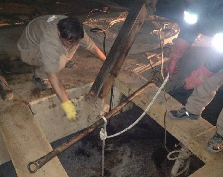 CHARATA: SAMEEP INSTALÓ NUEVA BOMBA EN EL POZO CENTRAL DE CLOACA PARA MEJORAR EL SERVICIO