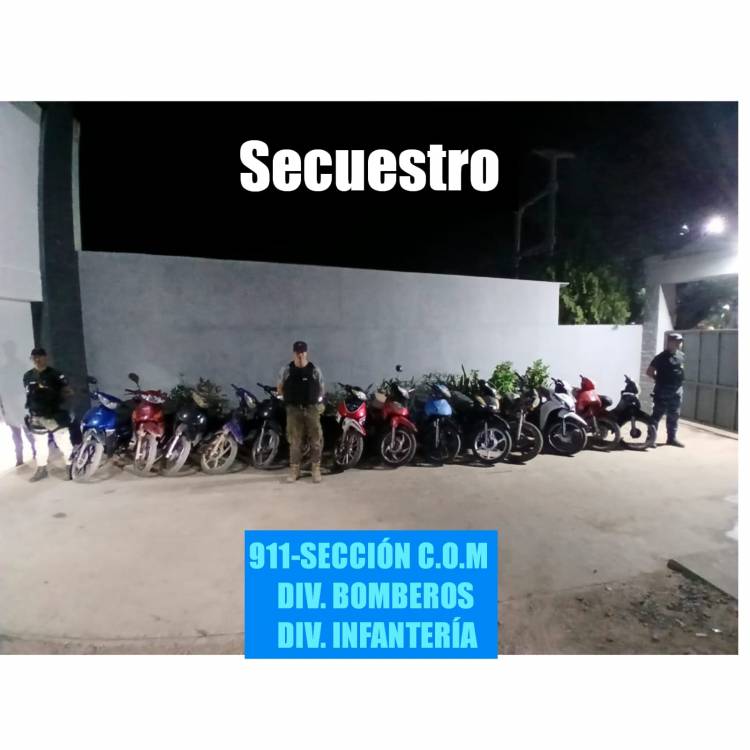 SECUESTRAN VARIAS MOTOCICLETAS EN GENERAL SAN MARTÍN