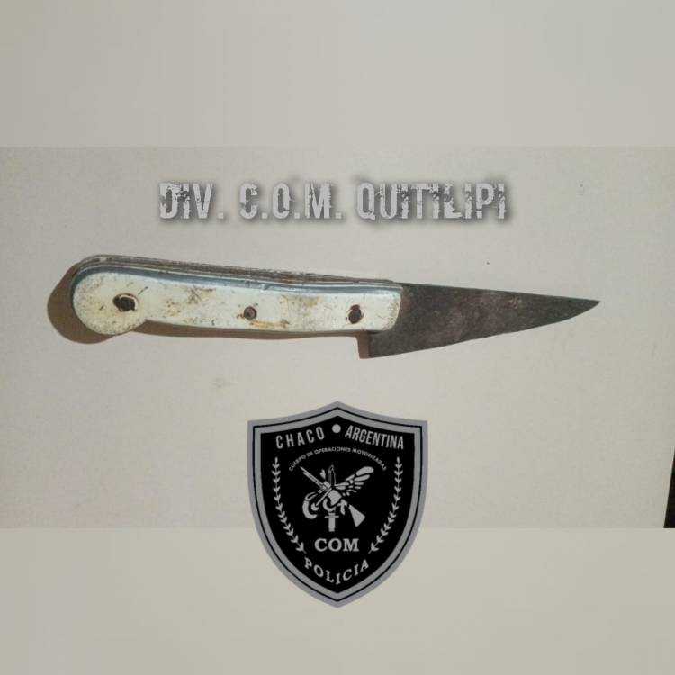 PROMOVIAN DESORDEN EN LA VIA PÚBLICA CON UN ARMA BLANCA