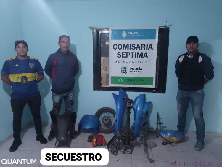 RECUPERARON MOTO PARTES DE UNA MOTOCICLETA ROBADA